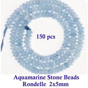 Aquamarine Stone Beads 2x5mm Rondelle